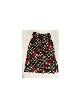 S.B. Fashion Maxi Skirt Black Red Yellow Polka Dot Sz. OSFM (EUC)